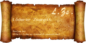 Lóderer Zsanett névjegykártya